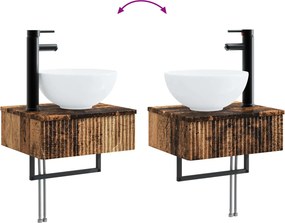 vidaXL Σετ Ντουλαπιών Μπάνιου 4 pcs Παλαιωμένο ξύλο
