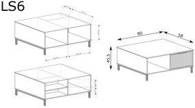 LINKaSTYLE coffee table LS6 cashmere