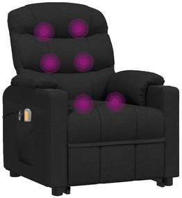 vidaXL Πολυθρόνα Μασάζ με Ανύψωση Μαύρη Υφασμάτινη