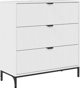 vidaXL Πλαϊνό γραφείο Υψηλής γυαλάδας λευκό 79,5 x 33 x 82 εκ