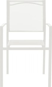 Πολυθρόνα Confidence pakoworld λευκό μέταλλο και λευκό textilene 54x54x86εκ