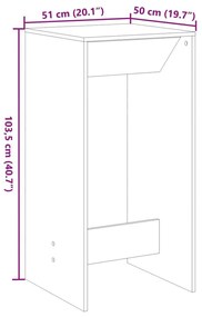 Τραπέζι Κονσόλα Γκρι Sonoma 51x50x103,5 εκ. από Επεξεργ. Ξύλο - Γκρι