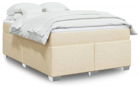 Κρεβάτι Boxspring με Στρώμα Κρεμ 160x200 εκ. Υφασμάτινο - Κρεμ