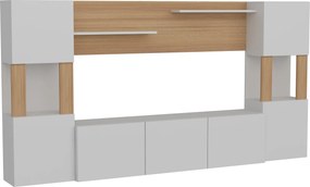Σύνθεση Τηλεόρασης Λευκό / Τικ FLOFU 160x31.5x125