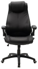 Καρέκλα γραφείου διευθυντή Ammon pakoworld pu μαύρο - Τεχνόδερμα - 033-000014