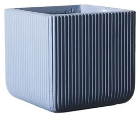 Supergreens Γλάστρα Πήλινη Τετράγωνη ''Stripe'' Μπλε L 37x37x33 εκ.