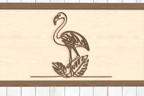 Σετ των 3 Intra απο ξύλο plywood 3mm-4mm πάχος - Flamingo Tropical Line Wall Art Δίασταση 6x6 cm INTRAFABR-123096592