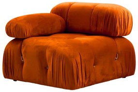 Πολυμορφικός καναπές Divine 2 βελουτέ σε χρώμα πορτοκαλί 288/190x75εκ - Βελούδο - 071-001480