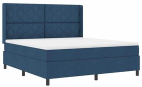 vidaXL Κρεβάτι με ελατήρια με στρώμα Μπλε 180 x 200 cm ύφασμα