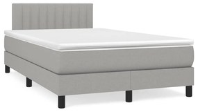 Κρεβάτι Boxspring με Στρώμα &amp; LED Αν.Γκρι 120x190εκ. Υφασμάτινο