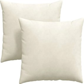 vidaXL Μαξιλάρι Καναπέ 2 pcs Κρεμ 60 x 60 cm Υφασμάτινο Κορντουρά