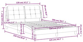 Πλαίσιο Κρεβατιού με Κεφαλάρι Καφέ 120x200 εκ. Συνθετικό Δέρμα - Καφέ