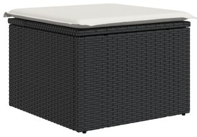 vidaXL Set καναπέ κήπου 7 τεμαχίων με μαξιλάρια Μαύρο Συνθετικό ρατάν