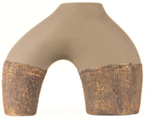 Βάζο 697ELD1111 20x23cm Beige Aberto Design Κεραμικό