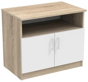 Galdow melamine bedside table in sonoma-white color 80x45x60cm 80x45x60 εκ.