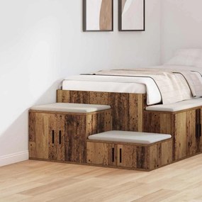 vidaXL Ντουλάπι αποθήκευσης 2 pcs Παλιό ξύλο 103 x 41 x 40 εκ
