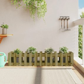 vidaXL Ζαρντινιέρα με Σχέδιο Φράχτη 150x30x30εκ. Εμποτισμ. Ξύλο Πεύκου