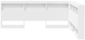 vidaXL Κεφαλάρι Αποθήκης με ράφι Λευκό 140 cm Επεξεργασμένο ξύλο