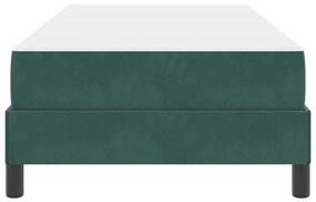 vidaXL Κρεβάτι box spring με στρώμα Σκούρο Πράσινο 80 x 200 cm Βελούδο