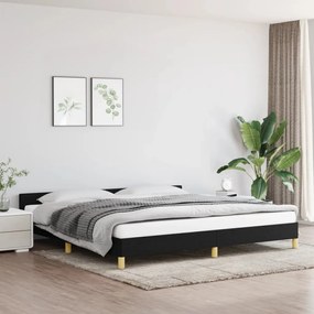 Πλαίσιο Κρεβατιού με Κεφαλάρι Μαύρο 200x200 εκ. Υφασμάτινο