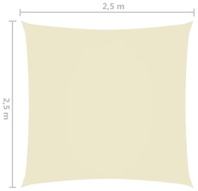 vidaXL Πανί Σκίασης Τετράγωνο Κρεμ 2,5 x 2,5 μ. από Ύφασμα Oxford