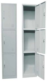 Μεταλλικό Locker 3 θέσεωv Γκρί 38x45x185cm