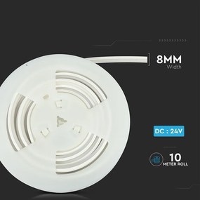 LED V-TAC NEON STRIP 24V Backlite 10m Ψυχρό Λευκό 2570