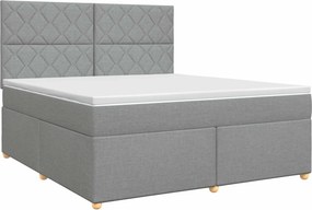 vidaXL Κρεβάτι box spring με στρώμα Ανοιχτό γκρι 140 x 190 cm Ύφασμα