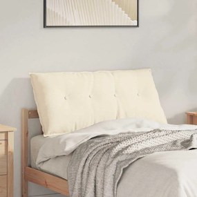 vidaXL Μαξιλάρι Πλάτης Κρεμ 100 x 50 cm Υφασμάτινο Κορντουρά