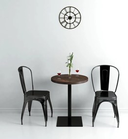 vidaXL Τραπέζι Bistro Στρογγυλό Σκούρο Σταχτί 60 x 75 εκ. MDF / Ατσάλι