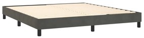 Κρεβάτι Boxspring με Στρώμα Σκούρο Γκρι 160x200 εκ. Βελούδινο - Γκρι