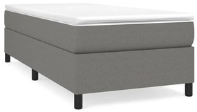 vidaXL Κρεβάτι Boxspring με Στρώμα Σκούρο Γκρι 90x200 εκ. Υφασμάτινο