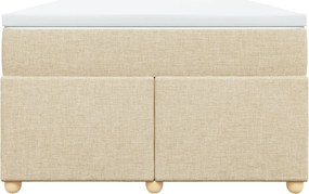 vidaXL Κρεβάτι Boxspring με Στρώμα Κρεμ 120x200 εκ. Υφασμάτινο