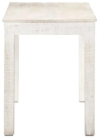 vidaXL Τραπεζαρία Λευκή 120 x 60 x 76 εκ. από Μασίφ Ξύλο Μάνγκο