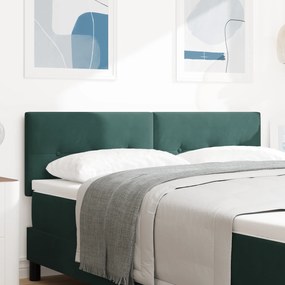 vidaXL κεφαλάρι  με κουμπιά, βελούδινο, σκούρο πράσινο, 140 εκ.