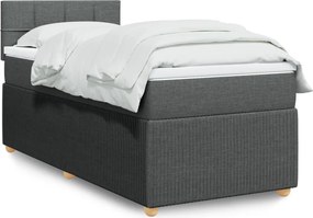vidaXL Κρεβάτι Boxspring με Στρώμα Σκούρο Γκρι 80x200 εκ. Υφασμάτινο