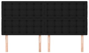 vidaXL Κεφαλάρια Κρεβατιού 4 τεμ. Μαύρα 80 x 5 x 78/88 εκ. Υφασμάτινο