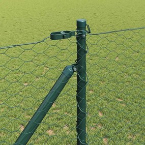 vidaXL Εξωτερική εξάγωνη περίφραξη με στήλη 100 x 1,2 μ Πράσινο Δίχτυ