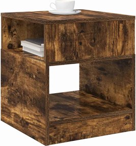 vidaXL End Table Καπνιστό Δρύς 40,5 x 40 x 45 εκ Επεξεργασμένο ξύλο