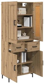 vidaXL Highboard με συρτάρι 2 pcs Artisan Oak Επεξεργασμένο ξύλο