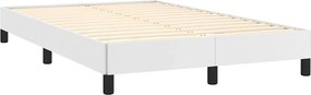 vidaXL Κρεβάτι Boxspring με Στρώμα &amp; LED Λευκό 120x190 εκ. Συνθ. Δέρμα