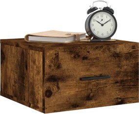 vidaXL Κομοδίνο Επιτοίχιο Καπνιστή Δρυς 35 x 35 x 20 εκ.