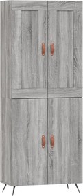 vidaXL Ντουλάπι Γκρι Sonoma 69,5 x 34 x 180 εκ. Επεξεργασμένο Ξύλο