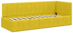 vidaXL Κρεβάτι Γωνίας με κεφαλάρι Κίτρινο 80 x 200 cm Βελούδο