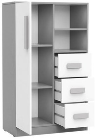 Σιφονιέρα Akron H100, Πράσινο, Άσπρο, Ανθρακί, Με συρτάρια και ντουλάπια, Αριθμός συρταριών: 3, 132x80x40cm, 49 kg, Ξύλο: Δρυς | Epipla1.gr