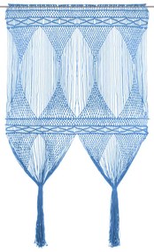 vidaXL Κουρτίνα Μακραμέ Μπλε 140 x 240 εκ. Βαμβακερή