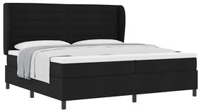 vidaXL Κρεβάτι με ελατήρια με στρώμα Μαύρο 200 x 200 cm ύφασμα
