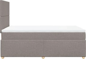 vidaXL Κρεβάτι Boxspring με Στρώμα Taupe 120x200 εκ. Υφασμάτινο