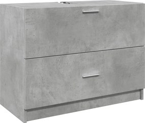 vidaXL Ντουλάπι Νιπτήρα Γκρι του Σκυροδέματος 78x37x59 εκ. Επεξ. Ξύλο