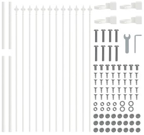 vidaXL Φράχτης  για τον κήπο με λαβή, λευκός, 11,9x0,8 μ, Ήλιος
